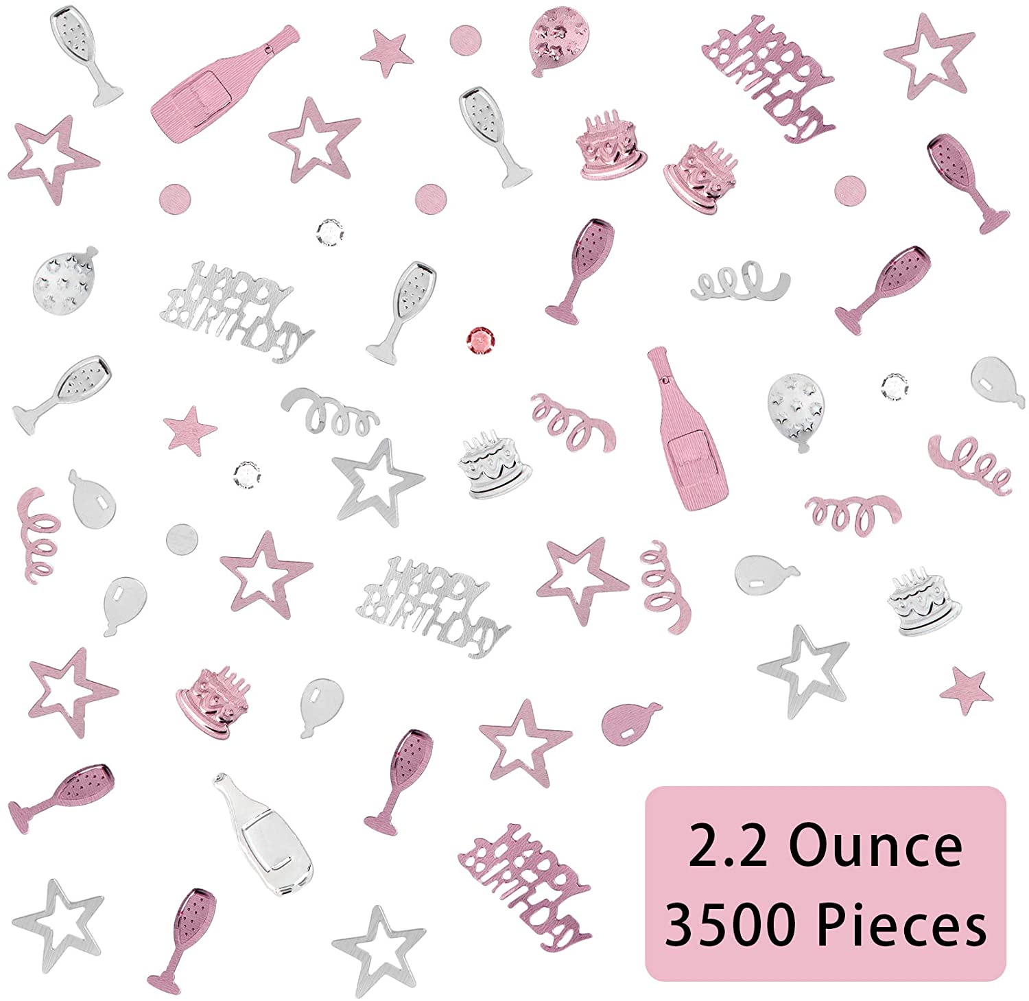 Pink Happy Birthday Party Glitter Confetti