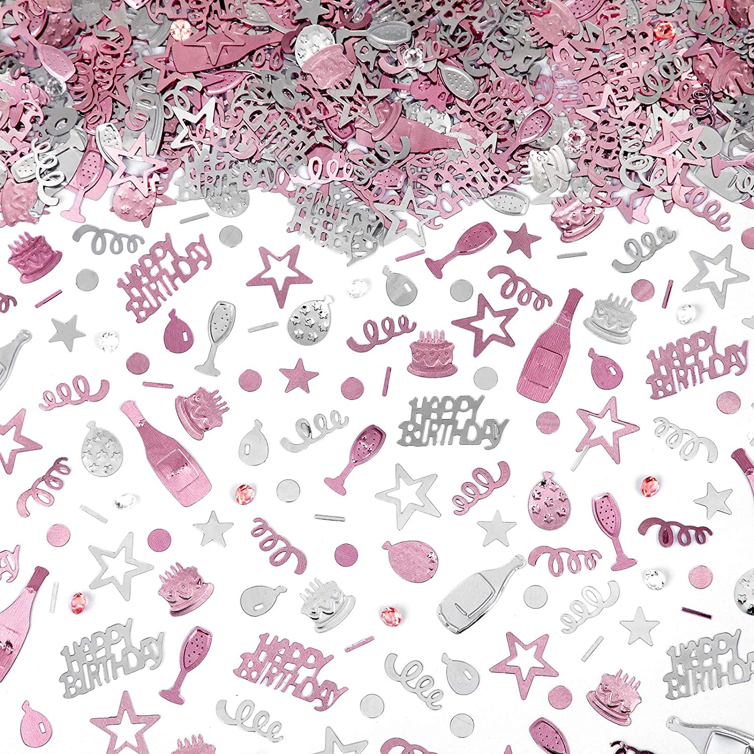 Pink Happy Birthday Party Glitter Confetti