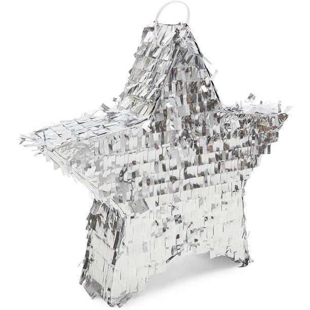 Silver Foil Star Pinata 20"