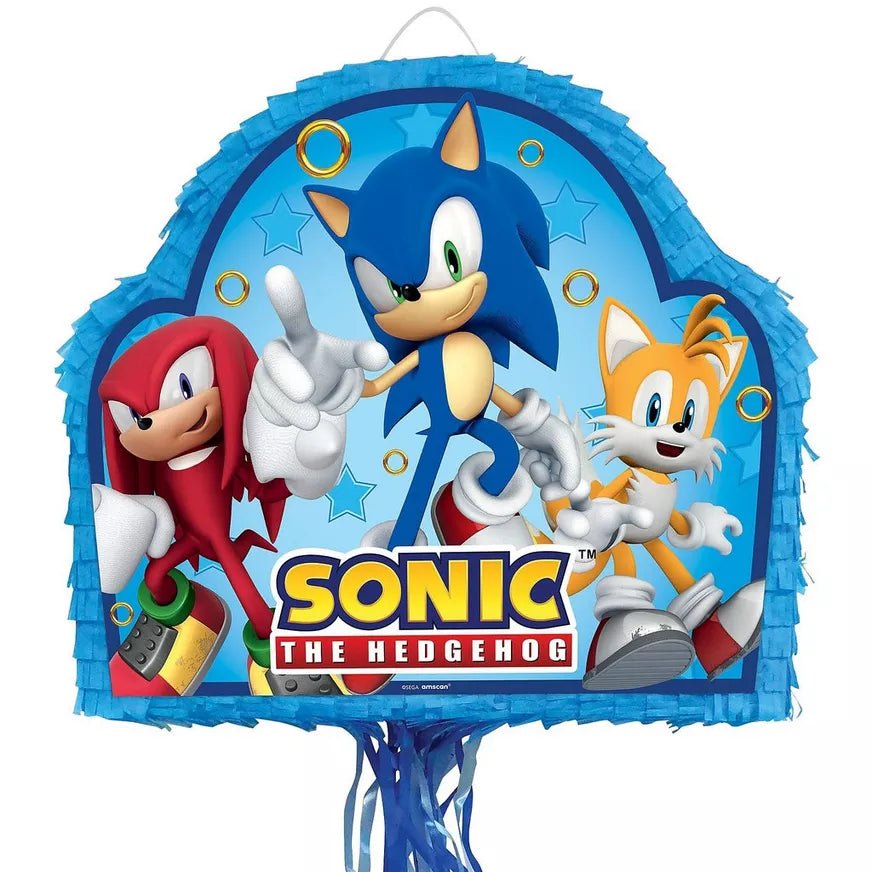 PULL STRING SONIC THE HEDGEHOG PINATA 19in x 17in