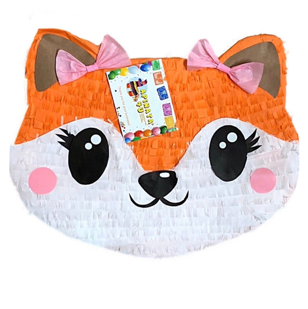 LARGE CUTE FOX PULL STRING PINATA 20"